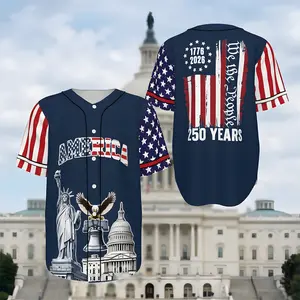 USA 250 Years Baseball Jersey, 1776–2026 Semiquincentennial Patriotic Jersey, We The People Eagle Statue of Liberty 4th of July Jersey - Multiple Colors, Gift