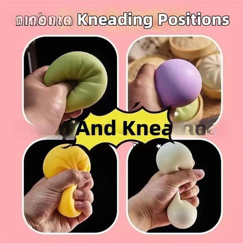 Giant Baozi Squishy Model with Steamer, Steamed BunDumpling Squishy Stress Reliever, Soft Low-RisingDumpling Fidget for Stress Relief, Fun Fidget Model forAdults & Kids, Valentine's Day gift