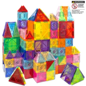 Children's Magnetic Building Block Set, Diamond Colored Window STEM Educational Enlightenment Toy, Effectively Cultivating Hands-on Ability, Children's Creative Learning Christmas Birthday Gift, Magnetic Building Tiles