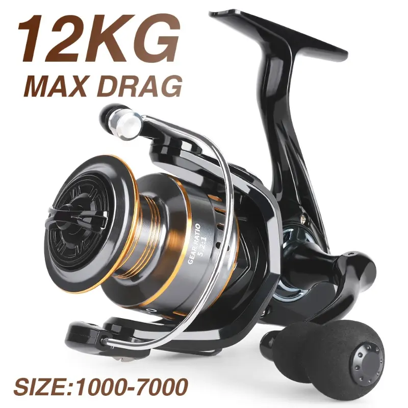 Series 1000~7000, with a Gear Ratio of 5.2:1, Maximum Drag of 26LB, CNC Machined Metal Spool, Spinning Fishing Reel, Interchangeable for Left And Right Hand Use, Suitable for Freshwater And Saltwater Durability., Father's Day, Valentine's Day, Halloween,,