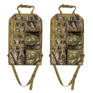 2PCS Vehicle Truck Seat Back Organizer Gun Rack Foldable Rifle Holder with Storage Pocket & Molle System