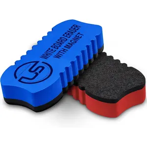 Dry Erase Eraser  Whiteboard Eraser 2 Pack White Board Cleaner, Dry Erase for Whiteboard, Chalkboard and Glass (Colors May Vary)