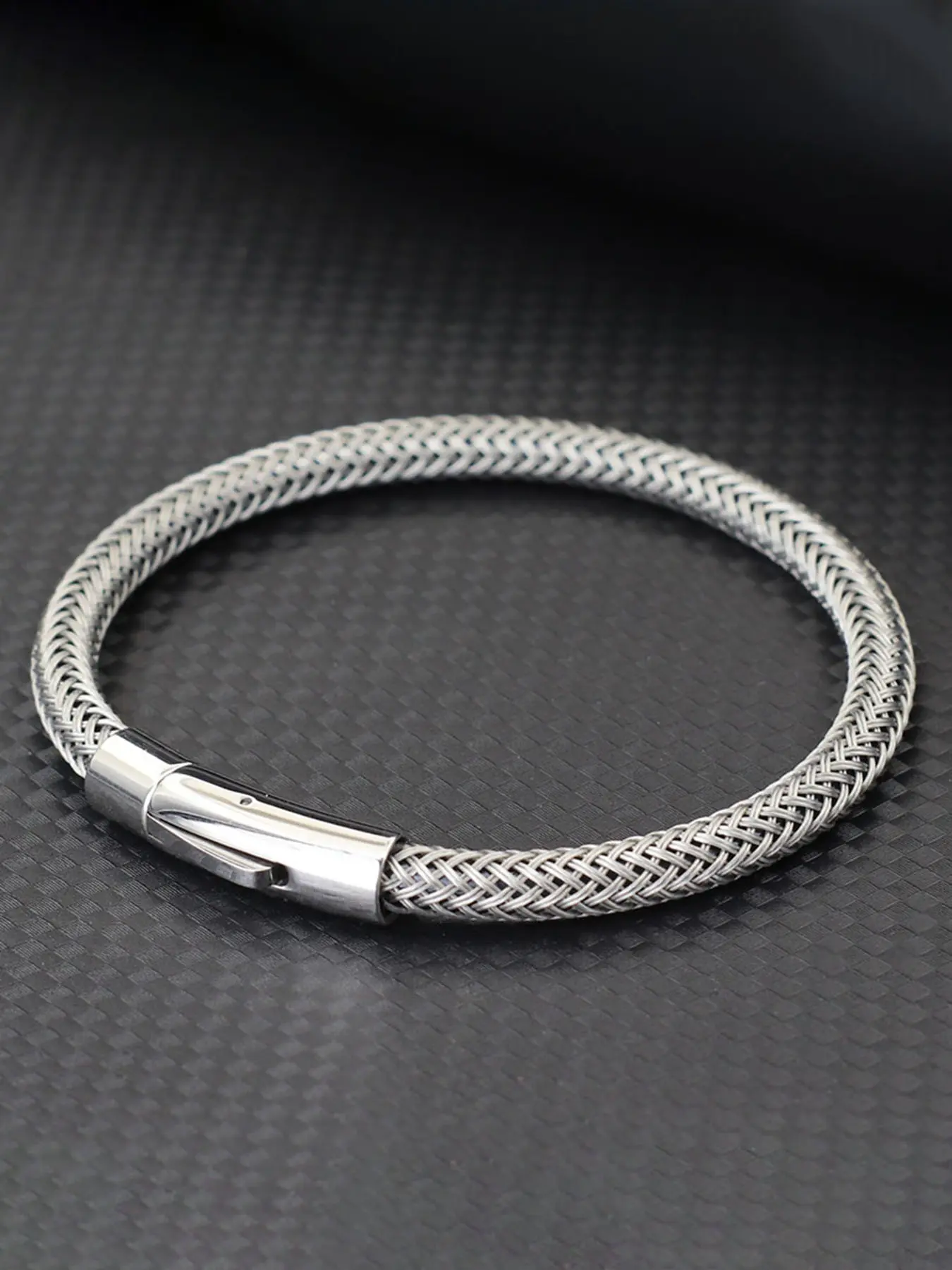 Men's Fashion Stainless Steel Hook Bracelet Bangle, Bracelet Jewelry, 6mm Steel Wire Design, Street Style Accessory for All Seasons, Casual Party Bracelet, Bracelet Chain, Jewelry Bracelets