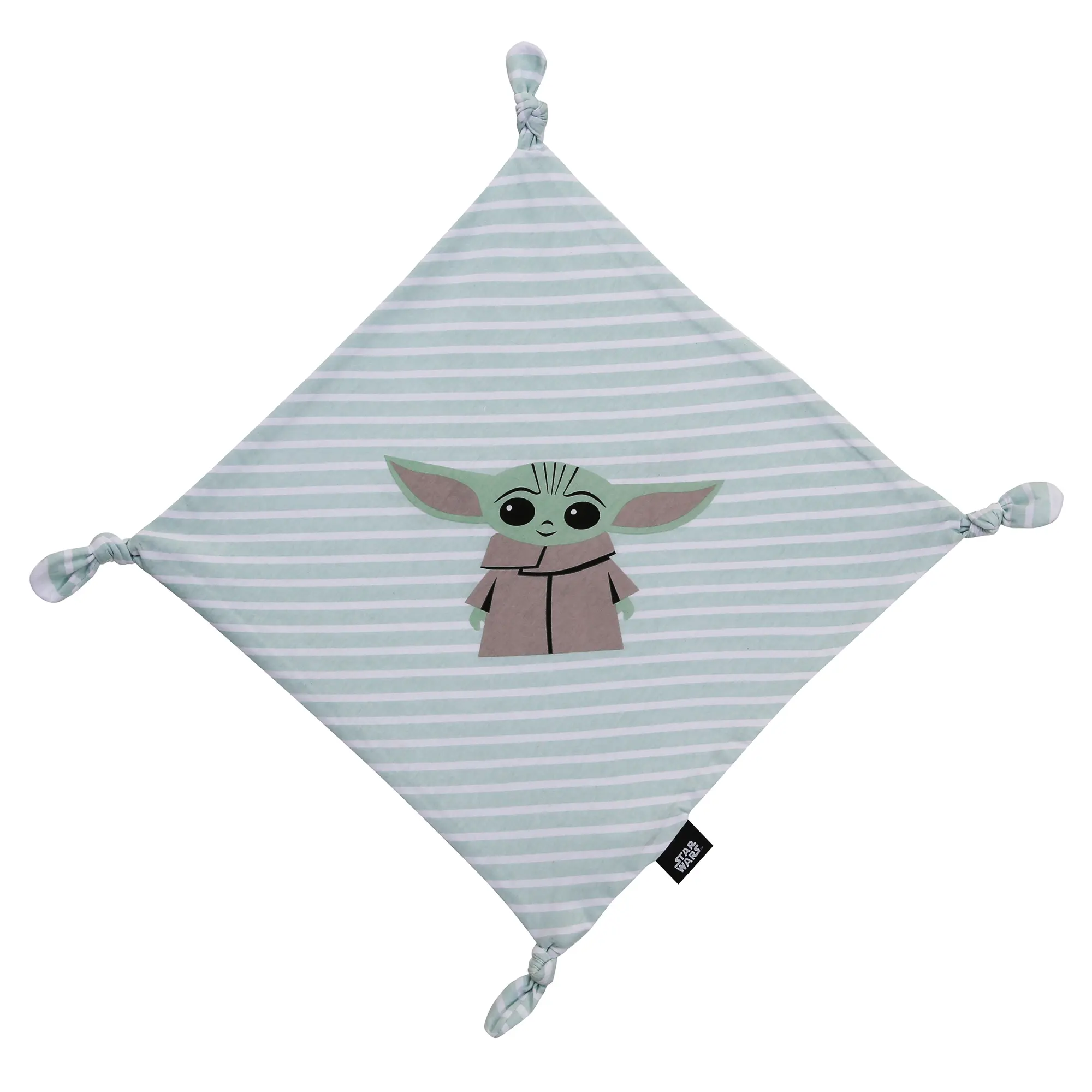 Lambs & Ivy Star Wars Mandalorian Grogu Cotton Jersey Security Blanket/Lovey