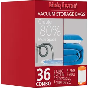 Vacuum Seal Bags for Clothing Travel & Home Storage, 36 Pack Travel Vacuum Bags with Electric Pump, Compactly Store Blankets Comforters Pillows and Seasonal Clothes