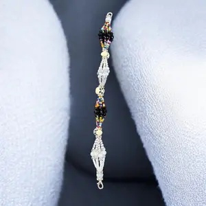 Muerto 7 Color Pulvera Santeria Obatala Beaded Bracelet with Colorful Beads and Unique Design Cultural Accessories 8 Inch Bracelet