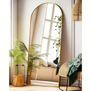 New Arch Mirror Full Length Floor Length Mirror Arched Floor Mirror Wall Mirror Full Length Large Floor Mirror Bedroom Mirror Full Length Gold Floor Mirror for Living Room Gold Aluminium Decor
