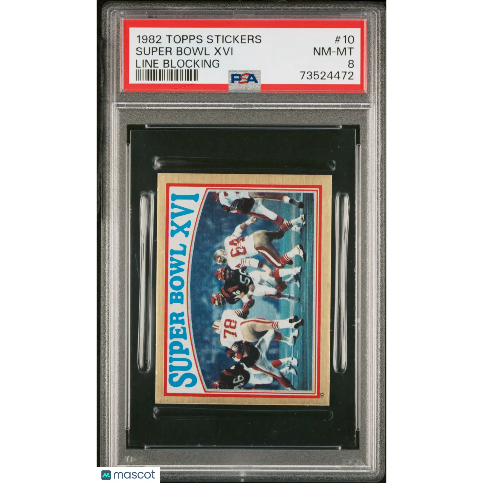 Super Bowl Xvi PSA 1982 Topps Stickers Football #10 8 73524472