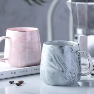 Creative Marble Pattern Coffee Mug, 2 Counts/set Ceramic Couples Cup, Dishwasher & Microwave Safe, 13oz Breakfast Cup, Drinkware, Coffee Cups, Matcha Latte Cups