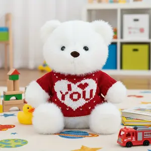 Cute Teddy Bear Plush Toy, 23cm/9.06in, Weighted, Sweater, /m, Birthday, Christmas, Couples, Kids' Festival, Home Decor, Wedding Decoration