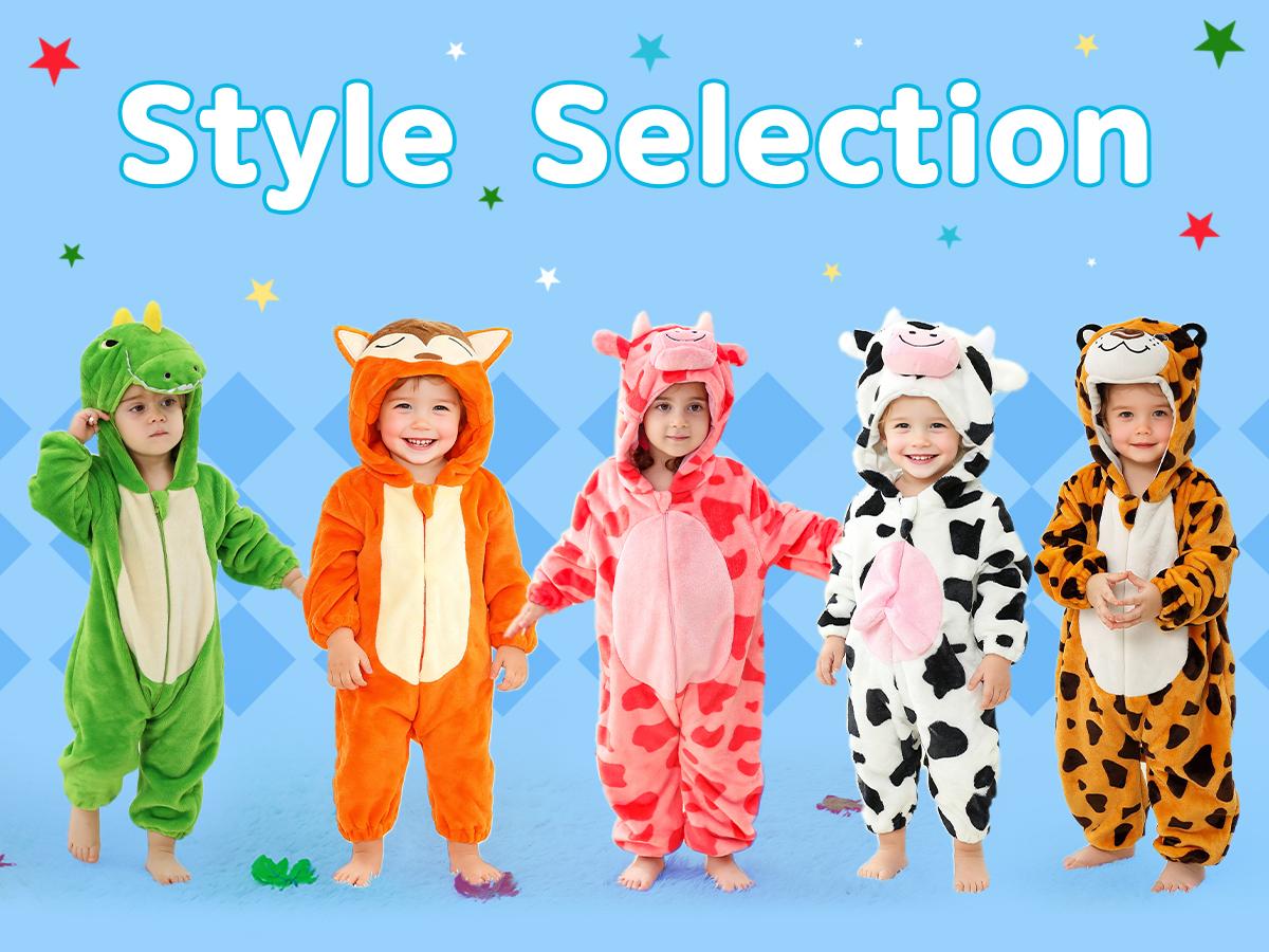 Kiditos Baby Animal Costume Unisex Toddler Onesie Warm Outfit Hooded Cute Romper Jumpsuit for Boys and Girls