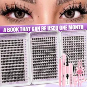 640pcs False Eyelashes Set, D Curl, Dense Natural Fluffy Style, 8-16mm Mixed Length, Large Capacity, Home Self-Lamination, Beginner Friendly