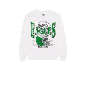 Junk Food Eagles Conversion Crew Fleece Sweatshirt in White Unisex