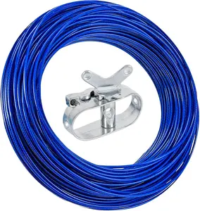 Pool Cover Winch and Cables Kits,Winterize Pool Closing Kits Pool  and Winch,102ft HeavyDuty Pool Cover Wire and Winchs,Pools Covers Cables & Ratchet Kits for Above Ground Pool Winter Covers-Blue