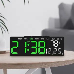 Modern Digital LED Alarm Clock with Temperature Date Week Display Adjustable Brightness Night Mode USB Powered Plastic Frame Home Decor Digital Alarm Clocks