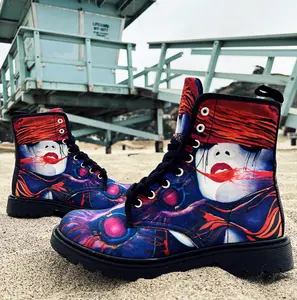 Artista Nova - Fire - Women's - Custom Print - Sublimation - Digital - Round Toe - Ankle - Black - Art Fashion - Chic - Inspirational - Hand Crafted - Stylish - Comfortable - Canvas - Nylon - Artsy - Street Fashion - Wearable Art