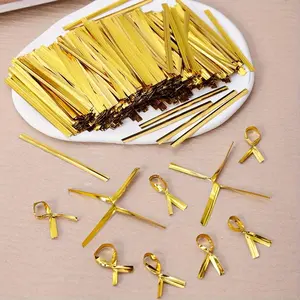 760pcs/bag Bread, Candy, Gift Bags, Etc, Reusable Twist Ties for Candy Bags Bread Ties, Golden Bag Ties Suitable for Bread Bags Candy Bags Coffee Bags Snack Bags, Gift Wrapping Supplies, Creative Gift Packaging