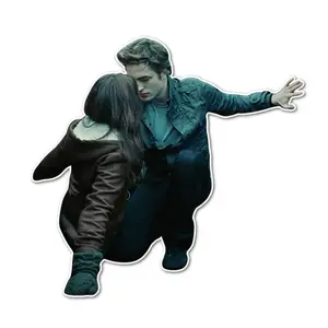 5" Edward and bella laminated vinyl sticker Bumper Auto repair cover up UV and Waterproof Vampire Funny Dent repair Fix