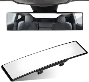 Universal 11.81-Inch Panoramic Convex Real-View Mirror for Cars SUVs & Trucks - HD Clear Vision Anti-Glare Design Easy Clip-On Installation