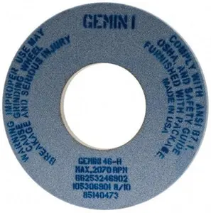 NORTON Type 1 Surface Grinding Wheel - 12" Diam, 5" Hole Mount, 1" Thick, Aluminum Oxide, H Hardness, 46 Grit Coarse Grade, 2070 Max RPM, No Recess, Model 66253246902