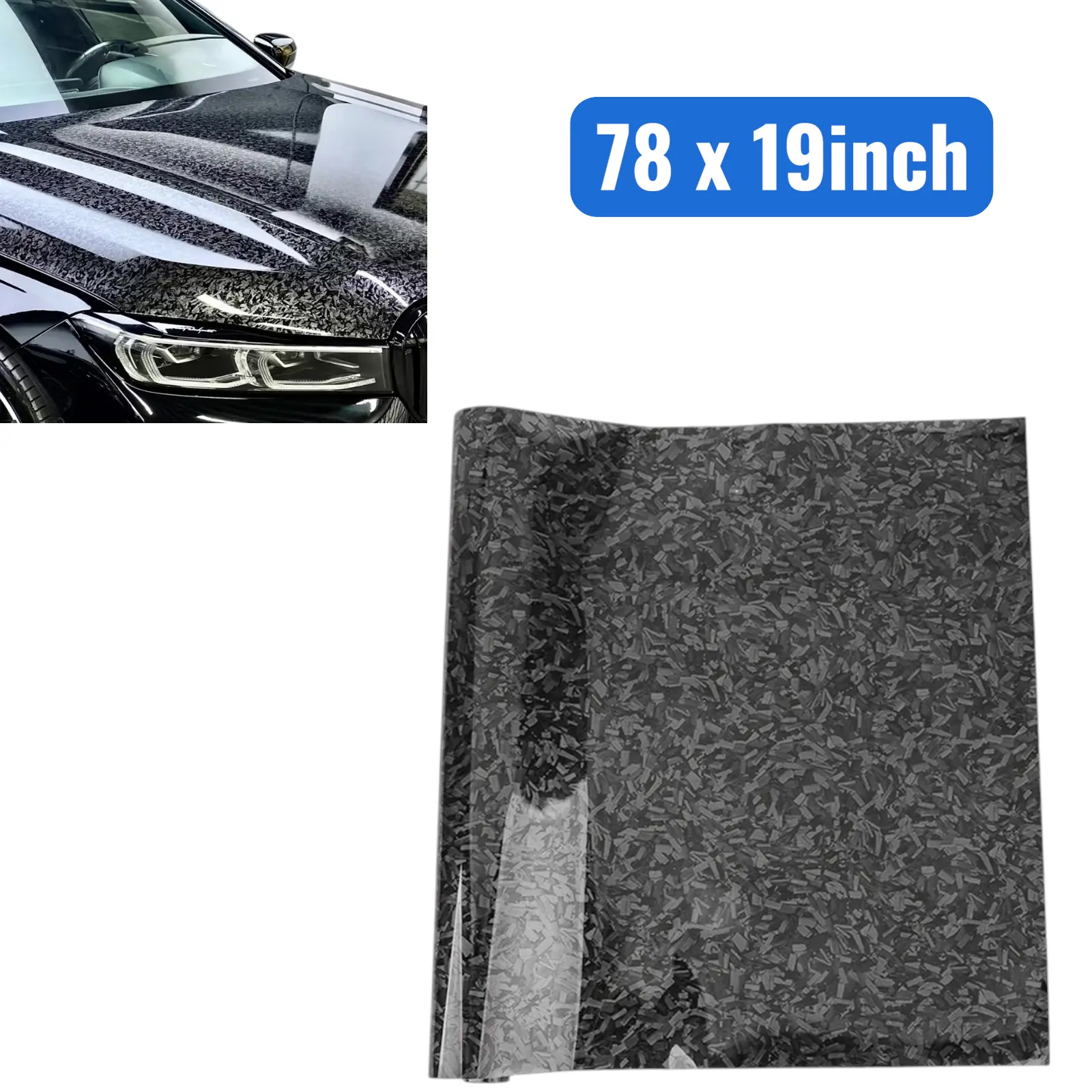 Forged Carbon Fiber Vinyl Wrap - 78 x 19inch Car Vinyl Wrap Roll Car Sticker,Auto DIY Decal Film Sheet,Self-Adhesive Car truck Wrapping tool