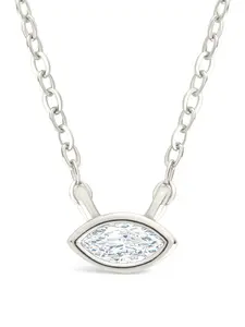 Sterling Silver Marquise Bezel Set Pendant