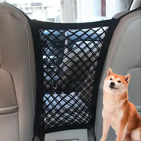 Car Pet Isolation Net, Safety Mesh Storage Bag, Universal Car Seat Gap Storage Bag, Pets Dogs Back Seat Mesh Barrier, Vehicle Backseat Barrier Net, Promoting Safer Driving