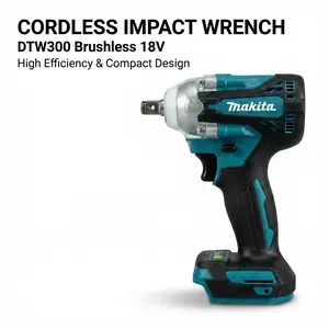 Makita DTW300 18V Cordless Impact Wrench Kit Includes Battery  For Automotive And Workshop Use power  torque brushless impact wrench powertools wood plastic durable tool rapid charger