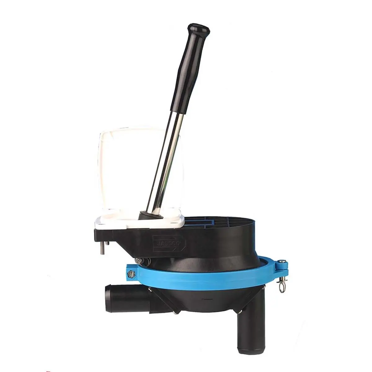 Jabsco 29250-0000 Self-Priming Manual Bilge Pump with Stainless Steel Quick Release Clamp Handle, Through Deck Kit, 120mm High, 210mm Long
