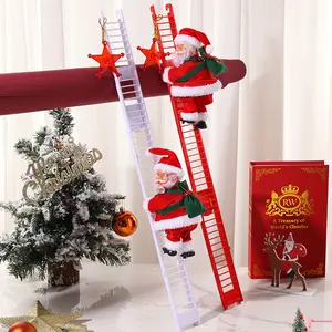 Electric Climbing Santa Claus Decoration, Christmas Tree Rope Ladder Decor, Fireplace Holiday Ornament, Festive Home Decor