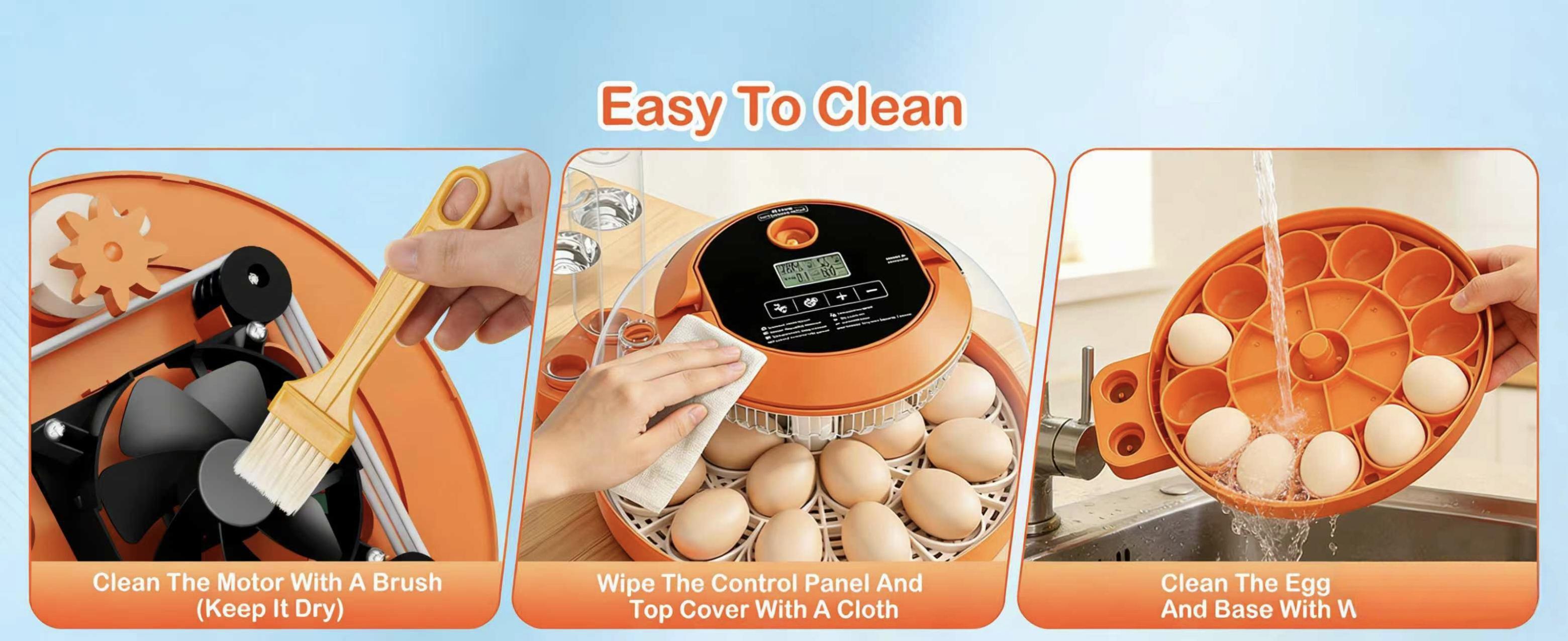 18-Egg Incubator, Fully Automatic with Egg Turner & Temperature/Humidity Control, Clear Lid and Storage, for Hatching Chicken, Duck, Quail Eggs 18-Egg Incubator, Fully Automatic with Egg Turner & Temperature/Humidity Control, Clear Lid and Storage, for Hatching Chicken, Duck, Quail Eggs