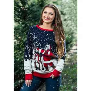 Adult Santa & Reindeer Unisex Ugly Christmas Sweater