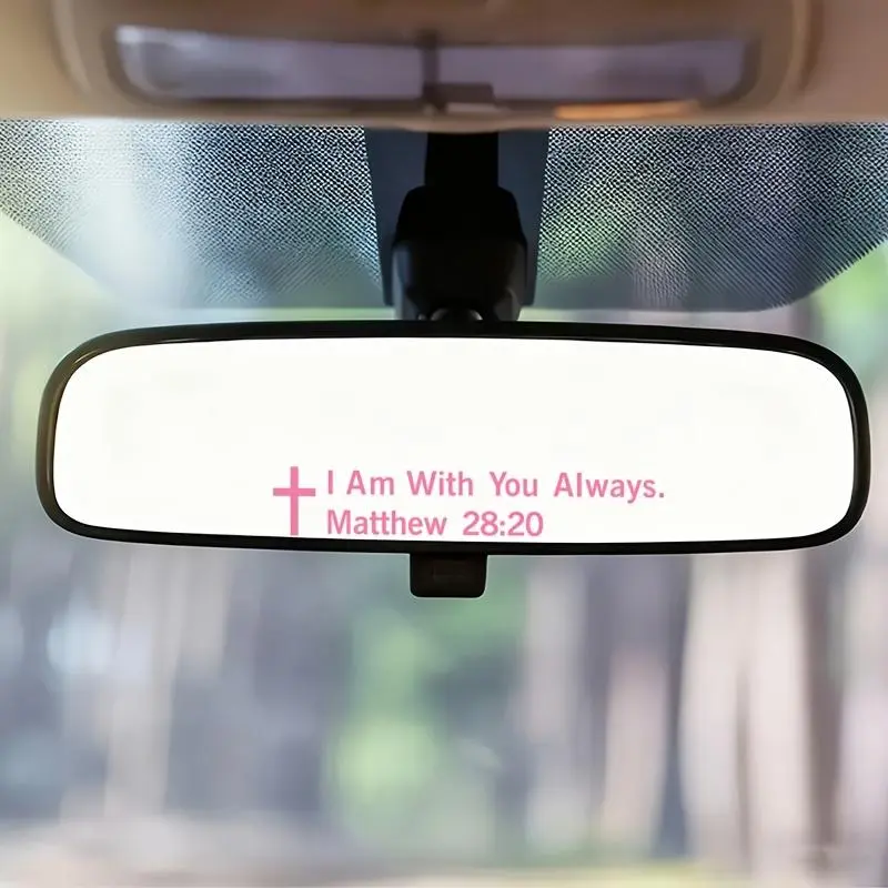 I Am With You Always Vinyl Rearview Mirror Stickers Decals Motorcycle Truck Laptop Cup Window Glass Wall Universal Accessories