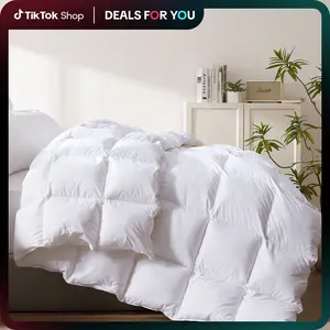 【Deals for you days】Cosybay Luxurious Goose Down Comforter with Extra Filling for Winter, Made with T300 Super Soft Fabric, Featuring Fluffy Goose Down And Feather Filling, Part of a Luxury Hotel Series Duvet Bed Linen Puffed Quilt