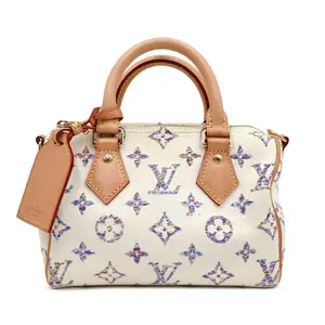 Pre-owned Louis Vuitton canvas Tote Bags Monogram Jacquard Multicolor Speedy 20 Bandoulière Boston Bag (4900000123982)