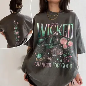 Wicked 2 Sided Comfort Colors Shirt, Wizard Movie Fan Shirt, Wicked Changed For Good TShirt, Wicked The Musical Double Sided Tee