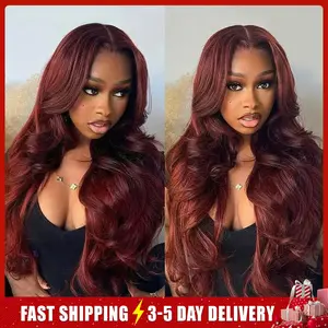 ISEE HAIR Reddish Brown Color Layered Cut Body Wave Glueless Wigs Pre Cut 7x5 Lace Wear Go Glueless Wig Human Hair #Category Spotlight
