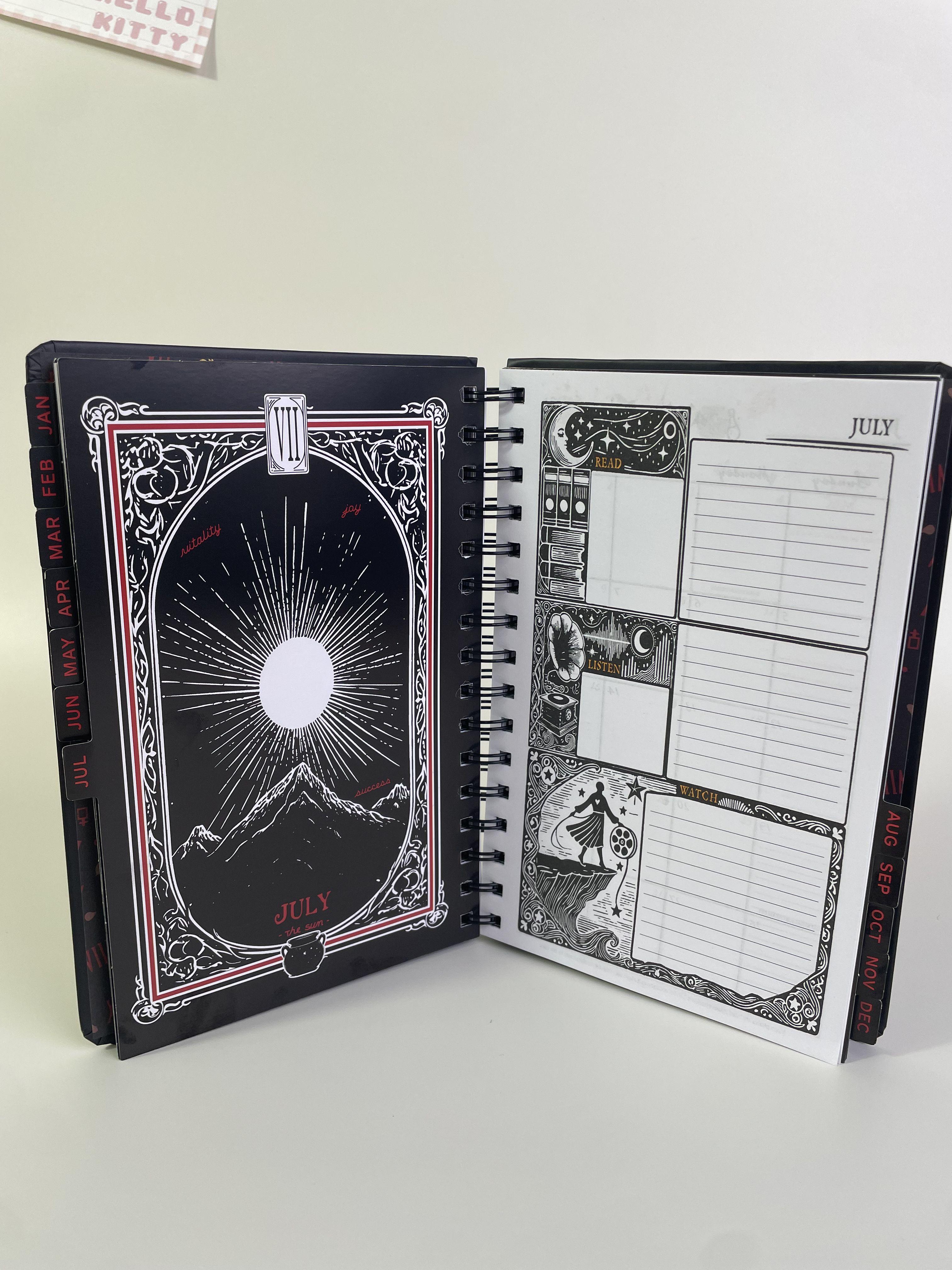2026 Gothic Witch Tarot Inspired Weekly Planner 7x9 Hardcover with Stickers & Bookmarks Full-Year Calendar for Organization school supplies mochi things money savings book Manila Accordion File Organizer bible study