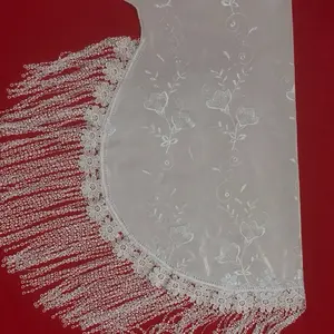 Christian Women's Mantelinas - Elegant Authoritative Signage in Silver Satin with Lace Trim