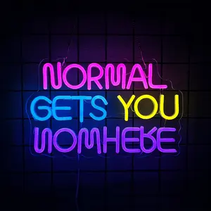 Normal Gets You Nowhere Neon Sign,LED Neon Signs for Wall Decor, Neon Wall Light with USB Powered for Bedroom Living Room Bar Wall Art Neon Lights Christmas, Wedding USB Powered