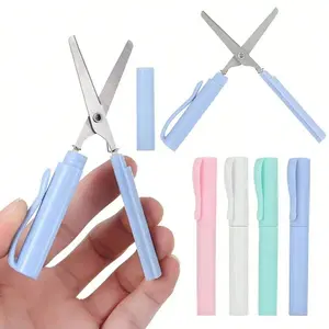 Two-In-One Folding Scissors Creative Stationery Mini Foldable Student Art Scissors Portable Convenient Multi-Functional Creative Projects Office School Use Compact Design