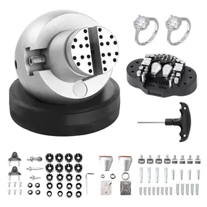 Ball Vise, 5-Inch Engraving Setting Tool With 360° Rotation, Jewelry Engraving Block Vise Kit, 69-Piece Attachment Set For Gemstone Inlay And Small-Scale Engraving, Standard Block, Great For DIY Stone Work And Jewelry Making