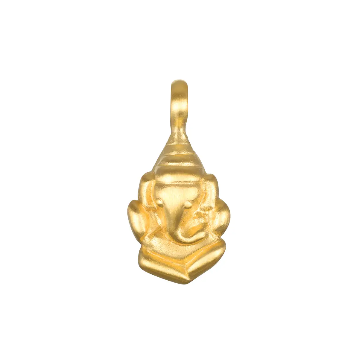 Ganesha Hindu God Charm 18kt Gold Plated Pendant 14x9.5mm Success & Obstacle Remover Personalized Necklace Charm PG0132-C