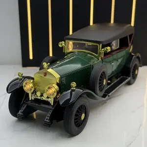 1/24 Rolls-Royce Phantom I Alloy Retro Luxy Car Model Diecast Metal Classic Old Vehicles Car Model Sound and Light Kids Toy Gift