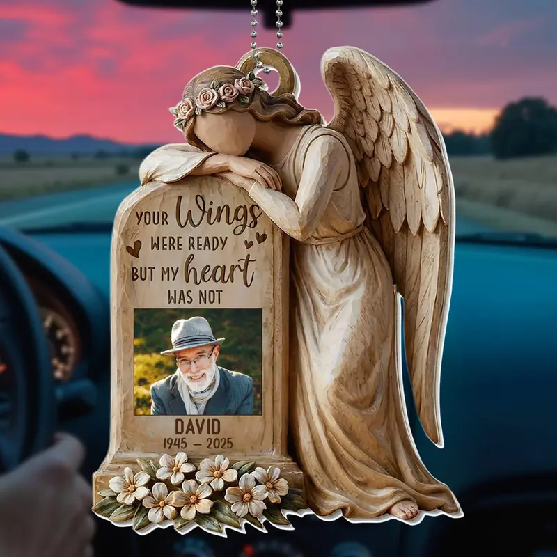 Personalized Angel Memorial Acrylic Keychain, Custom Photo Sympathy Keychain, Your Wings Were Ready Memorial Keepsake, In Loving Memory Gift, Bereavement Gift for Family