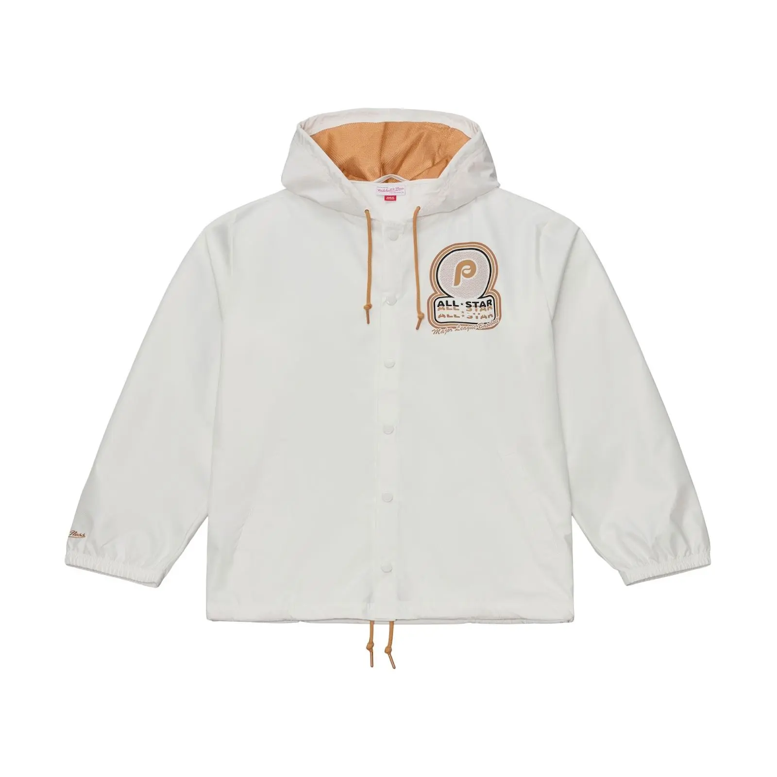 Philadelphia Phillies 1976 MLB All-Star Game White Coaches Full-Snap Hooded Windbreaker Jacket Throwback Sweatshirt Fleece Vintage Fan Gear Mitchell