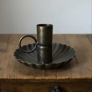 Metallic Black Retro Candlestick