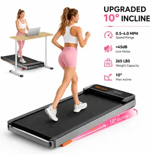 【Adjustable Incline JC Walking Pad】2.5HP Portable Treadmill with Incline Under Desk Treadmill, 265lbs Weight Capacity, Remote Control & Wheels for Easy mobility, Dual Shock Absorption System Home Gym Equipment, Low Noise Motor Walking Pad Workout Machine