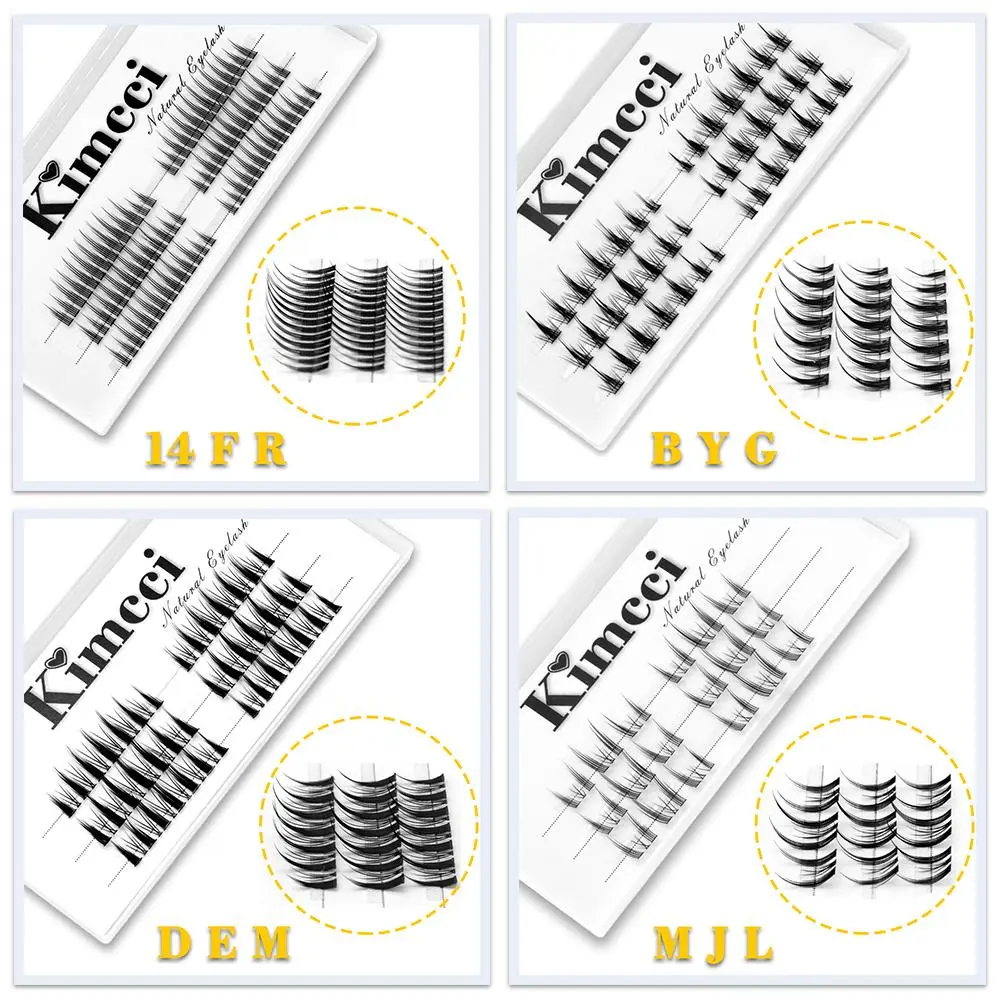 Kimcci ​Professional 3D MIX DIY Russian Volume Faux Eyelashes Individual Mink Eyelash Extension Segmented False Bundles Eyelash 2026 New