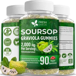 Guanábana Gummies, Tropical Wellness Gummies, Guanábana Leaf Extract Gummies, Graviola Leaf Extract Gummies, 2000mg Extract per Serving, Hojas de Guanábana, 45 Days Supply, 100% Natural, Vegan & Gluten-Free Wellness Support